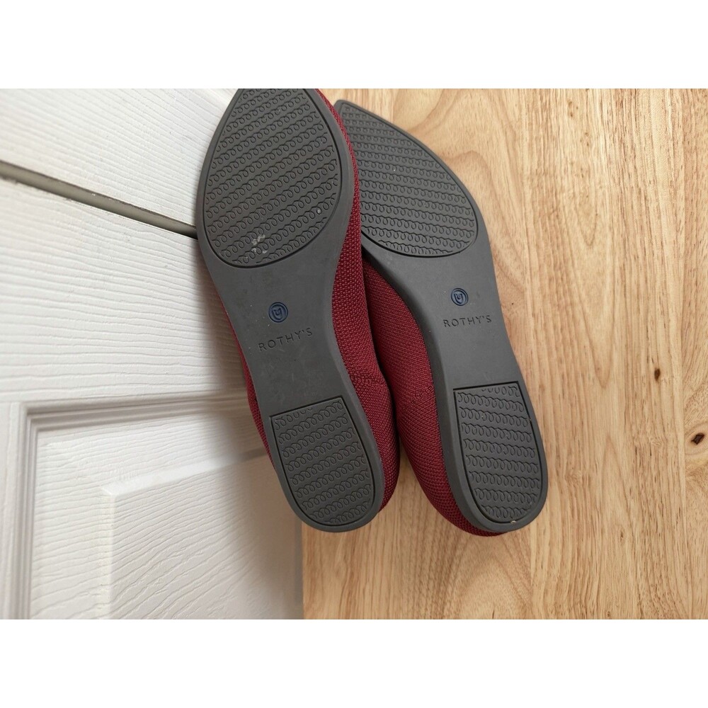 ROTHY'S The Point Ballet flats Red Wine textured knit fabric pointed toe size 9 - Picture 8 of 11